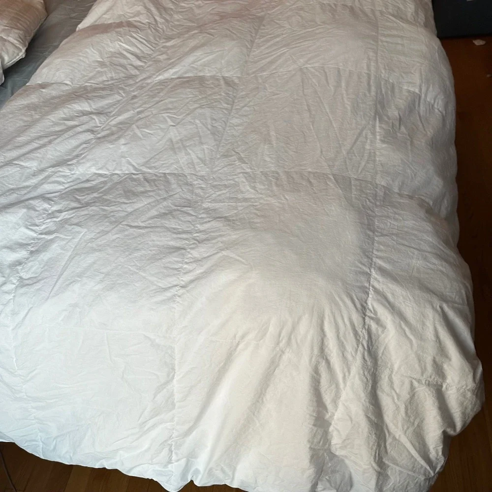 Boll & Branch Queen Down Alternative Duvet Insert White Organic Cotton PrimaLoft